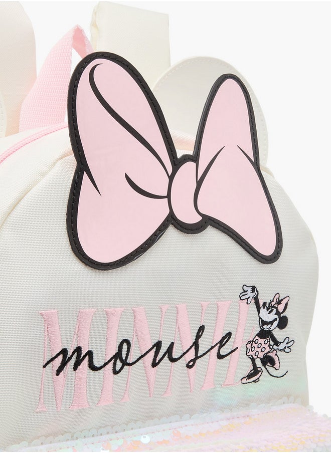 Disney Minnie Mouse Detail Backpack with Adjustable Straps and Zip Closure - 32x23x9 cm  - Image 4