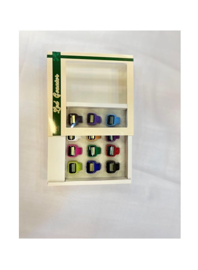Tasbih Ring For GIFT Mini Hand Tally Counter, Finger Ring Digital Counting Machine 12 Pieces, Multicolour Hand Tasbih Tally Digital Counter for Muslims Muslim Thasbeeh - Image 4