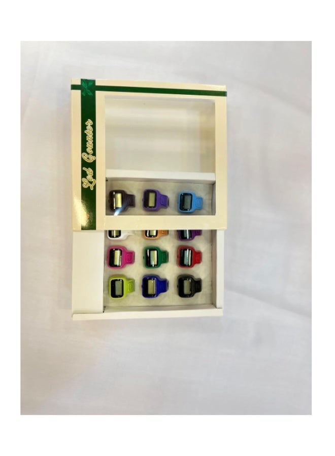 Tasbih Ring For GIFT Mini Hand Tally Counter, Finger Ring Digital Counting Machine 12 Pieces, Multicolour Hand Tasbih Tally Digital Counter for Muslims Muslim Thasbeeh - Image 1