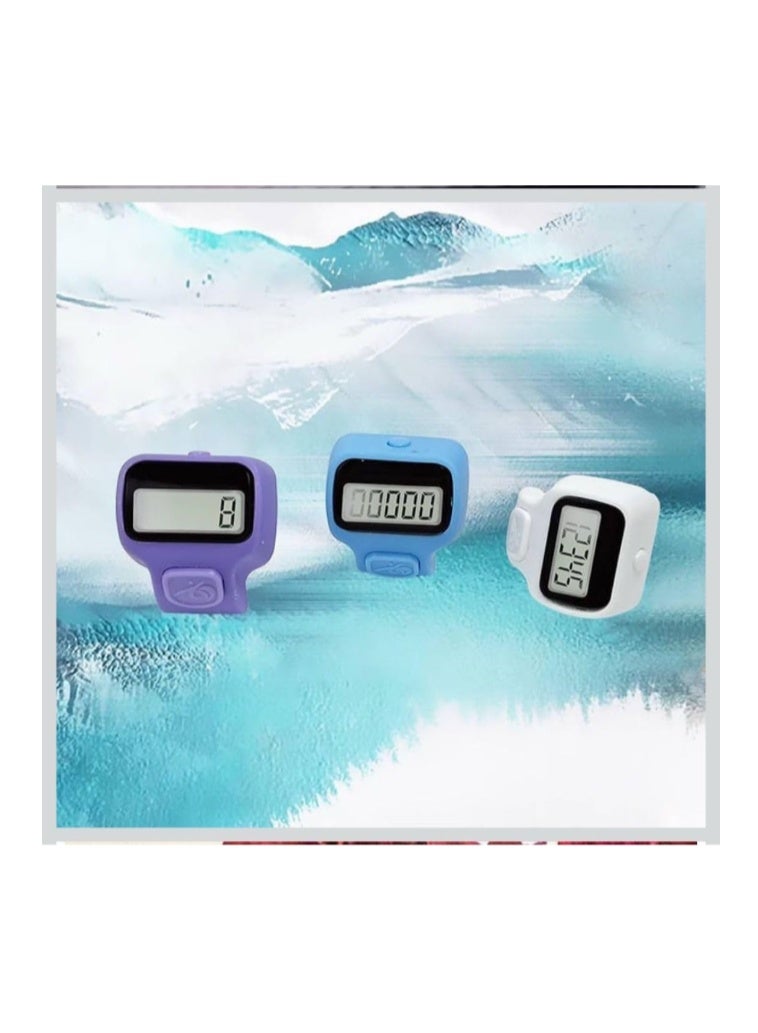 Tasbih Ring For GIFT Mini Hand Tally Counter, Finger Ring Digital Counting Machine 12 Pieces, Multicolour Hand Tasbih Tally Digital Counter for Muslims Muslim Thasbeeh - Image 2