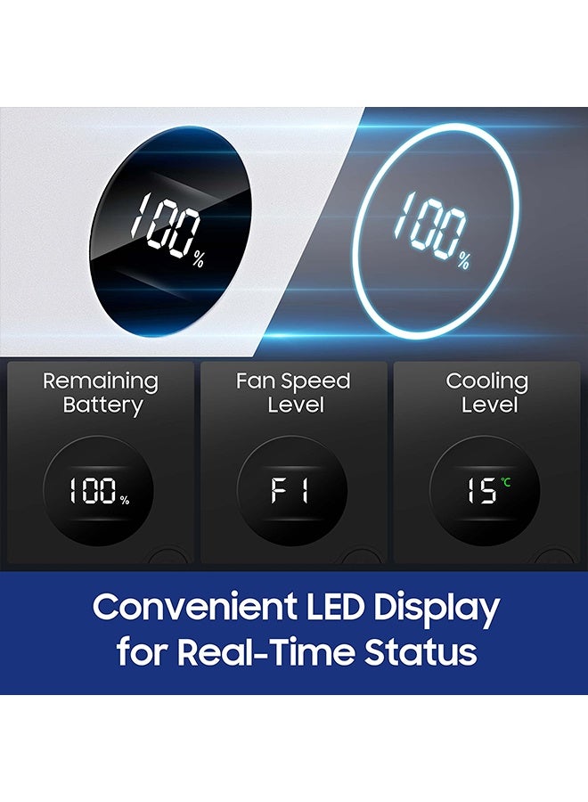 يالونج مروحة رقبة، مكيف هواء للرقبة، مروحة محمولة قابلة لإعادة الشحن، بطارية كبيرة 44000 مللي أمبير/ساعة، بدون شفرات، قابلة للارتداء، شحن USB بدون استخدام اليدين، منفذ هواء بزاوية 360 درجة، تصميم مريح، مناسبة للسفر، الأنشطة الخارجية، المنزل، المكتب، المدرسة، التخييم (أبيض) - Image 4