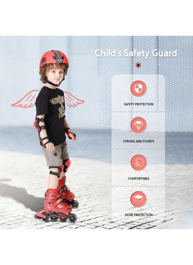 Kids Helmet 7-in-1 Set, Adjustable for 3-8 Years Old, with Knee, Elbow, and Wrist Guards for Toddler Safety. Suitable for Cycling, Skateboarding, Roller Skating, Scooter, and Bicycle - pzsku/ZBBD3AD4C7504DA26F0F0Z/45/_/1729253555/8b6b1dc6-59a1-4f90-ba05-3d9275d9f5de