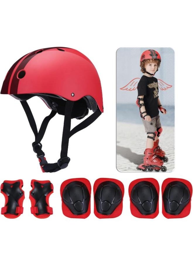 Kids Helmet 7-in-1 Set, Adjustable for 3-8 Years Old, with Knee, Elbow, and Wrist Guards for Toddler Safety. Suitable for Cycling, Skateboarding, Roller Skating, Scooter, and Bicycle - pzsku/ZBBD3AD4C7504DA26F0F0Z/45/_/1729253564/0e5a0538-5bd9-47b9-b3a5-1b15684c0435