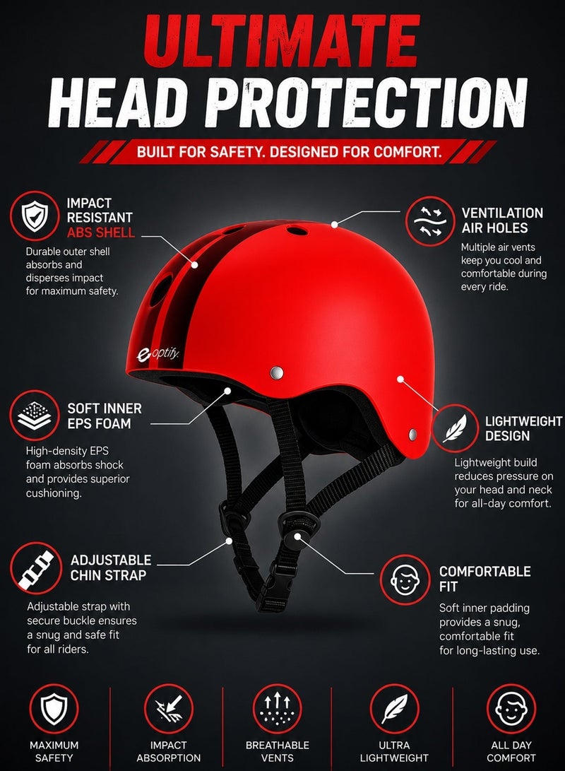 Eoptify Kids Helmet 7-in-1 Set, Adjustable for 3-8 Years Old, with Knee, Elbow, and Wrist Guards for Toddler Safety. Suitable for Cycling, Skateboarding, Roller Skating, Scooter, and Bicycle - Image 3