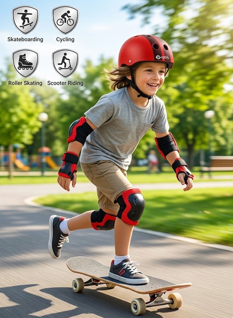 Eoptify Kids Helmet 7-in-1 Set, Adjustable for 3-8 Years Old, with Knee, Elbow, and Wrist Guards for Toddler Safety. Suitable for Cycling, Skateboarding, Roller Skating, Scooter, and Bicycle - Image 5