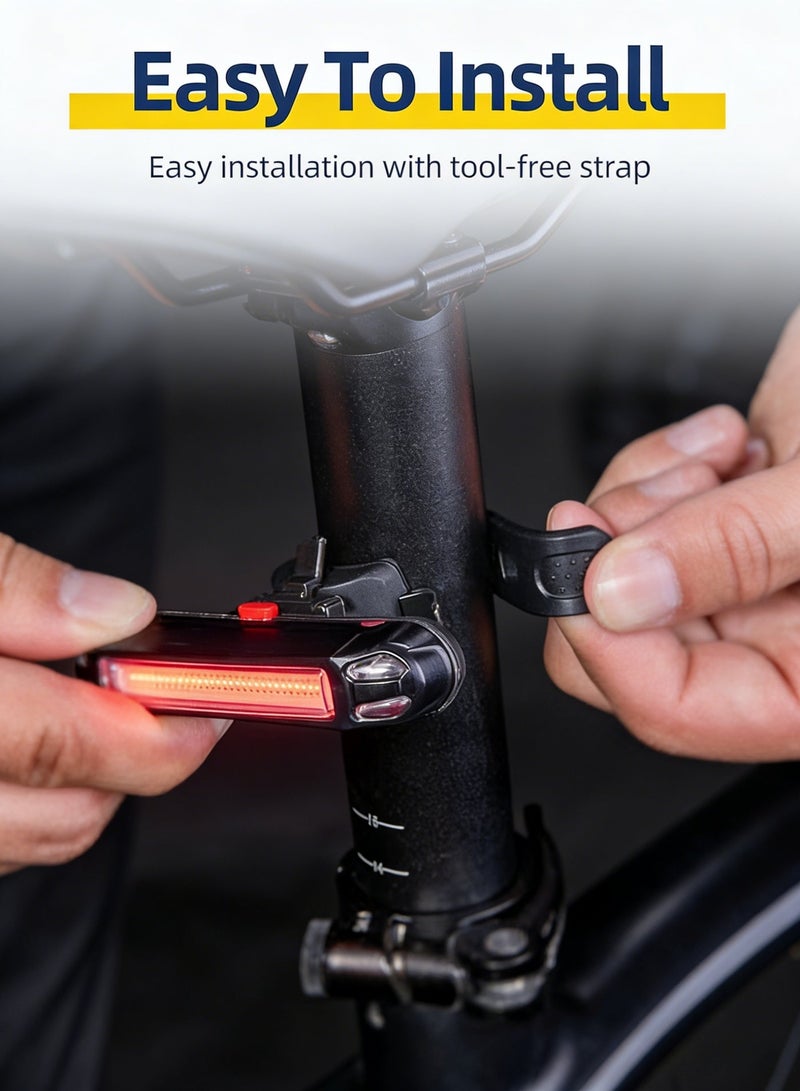 Baytvibes Bike Rear Tail Light, 2-Pack – USB Rechargeable, Ultra Bright, 5 Modes, Red & Blue - Image 3