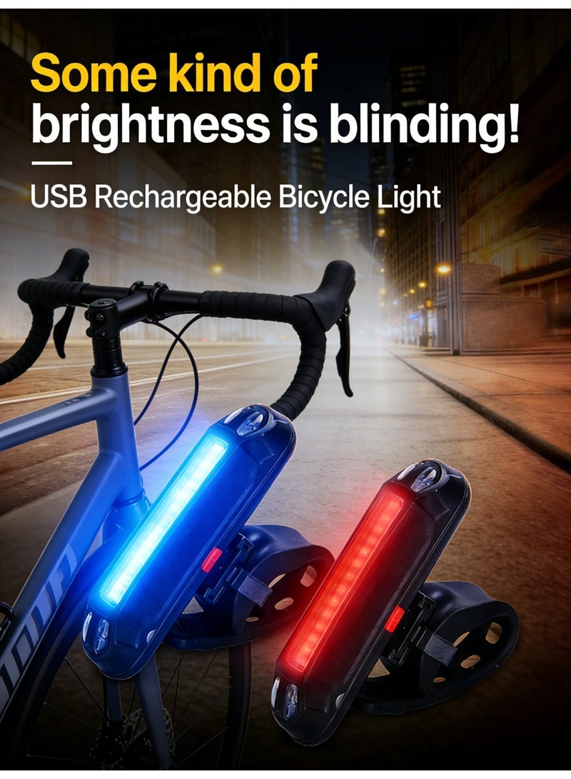 Baytvibes Bike Rear Tail Light, 2-Pack – USB Rechargeable, Ultra Bright, 5 Modes, Red & Blue - Image 4