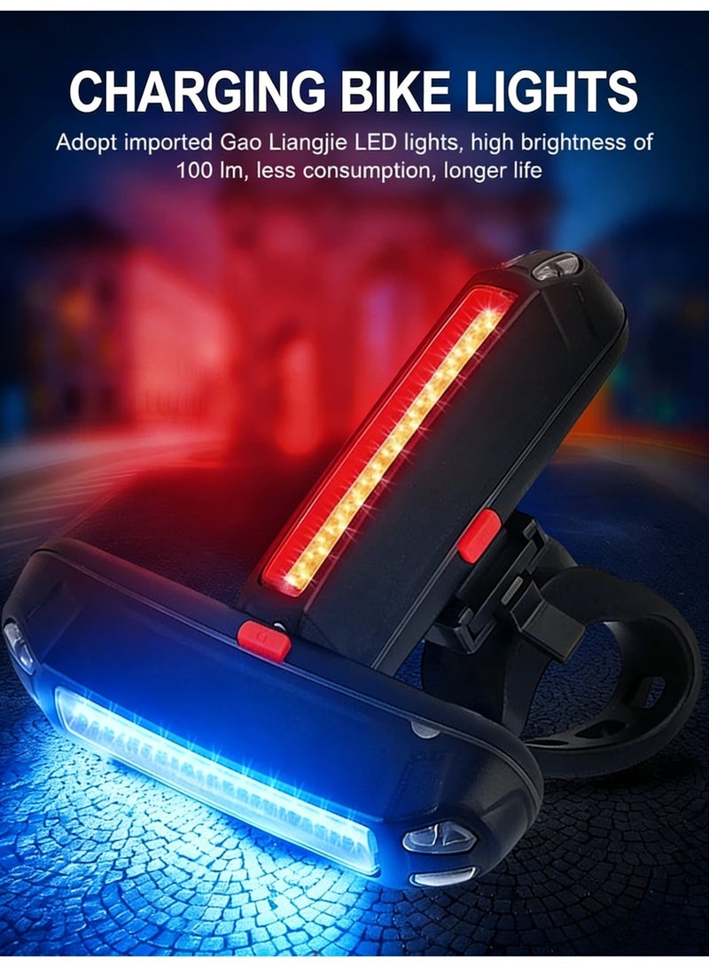 Baytvibes Bike Rear Tail Light, 2-Pack – USB Rechargeable, Ultra Bright, 5 Modes, Red & Blue - Image 2