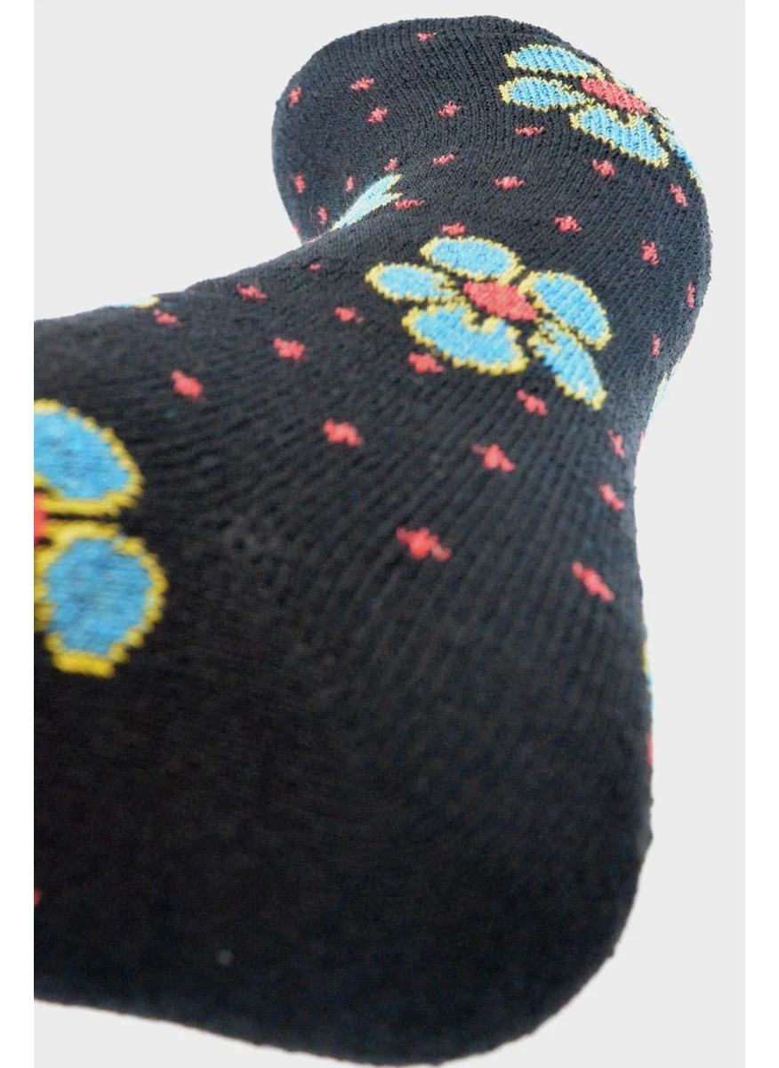 Dode Flora Towel Booties Socks Women's Patterned Cotton