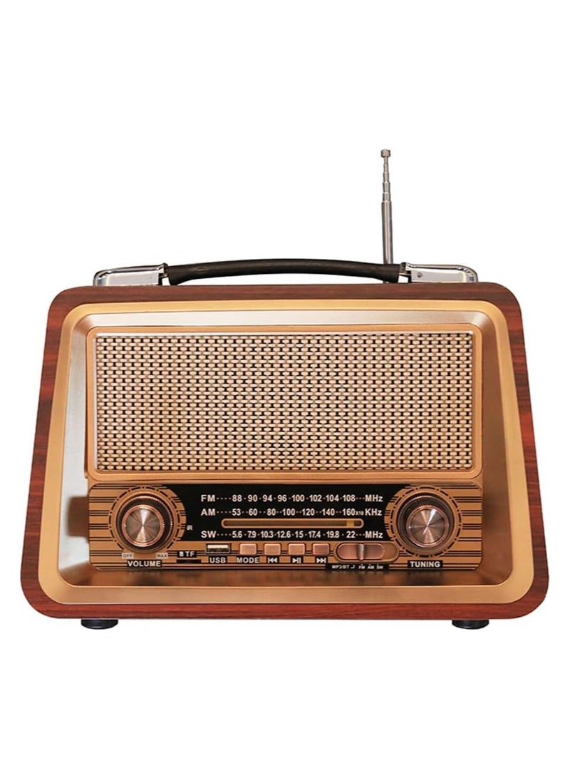 Portable Retro Radio Wireless Bluetooth Speakers Hifi Stereo Radio Receiver Player Usb Mp3 Classic Style  - Image 1