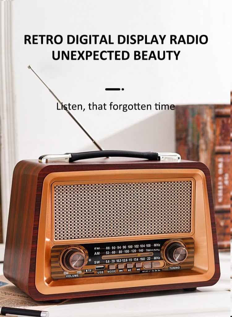 Portable Retro Radio Wireless Bluetooth Speakers Hifi Stereo Radio Receiver Player Usb Mp3 Classic Style  - Image 5