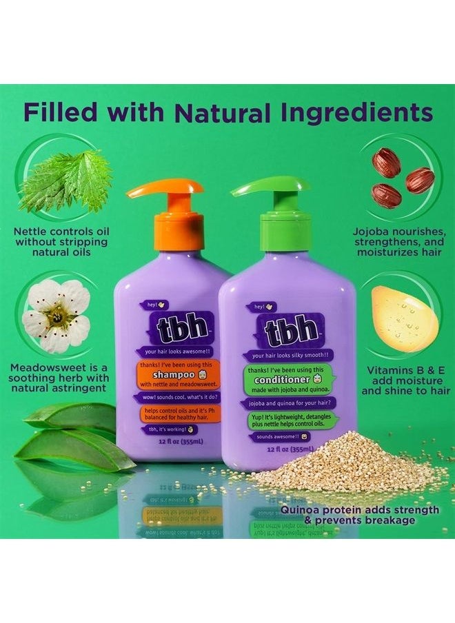 Fairy Tales TBH Teen and Kids Shampoo and Conditioner Set - Shampoo and Conditioner for Oily Hair - Sulfate, Paraben Free - 12 oz (2 Pack)  - Image 2