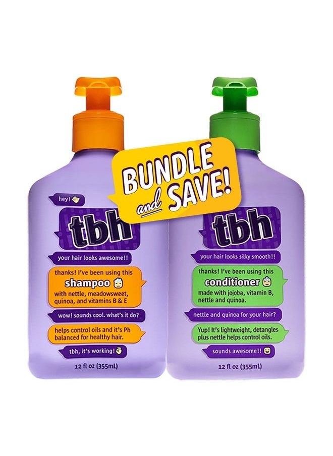 Fairy Tales TBH Teen and Kids Shampoo and Conditioner Set - Shampoo and Conditioner for Oily Hair - Sulfate, Paraben Free - 12 oz (2 Pack)  - Image 1