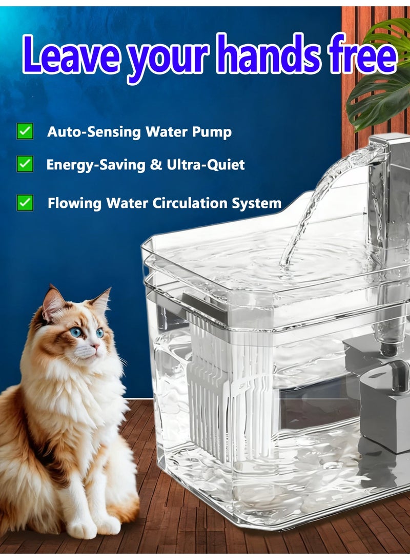 1500ml Automatic Pet Fountain with Wireless Sensor & Triple Filtration, Ultra-Quiet for Happy Pets - Image 1