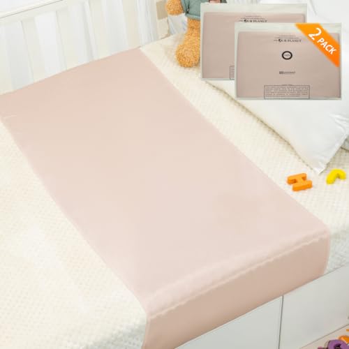 PROMEED 2 Pack 100% Mulberry Silk Crib Sleeve for Baby Hair Loss Prevention, Premium 23 Momme Natural Silk Bassinet Slip for Bassinets/Cradles/Cots/Cribs (Champagne) - Image 1