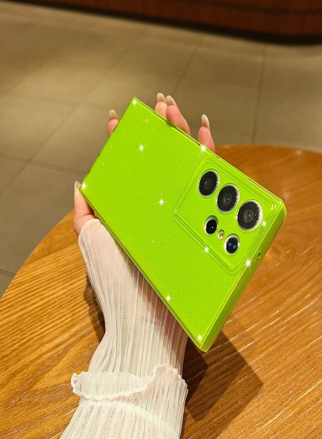 Omio Compatible with Samsung Galaxy S25 Plus Case Glitter, Cute Neon Bright Color Fluorescent Design Slim Shockproof Soft TPU Silicone Sparkly Bling Phone Cover for Women Girls, Neon Green - Image 2