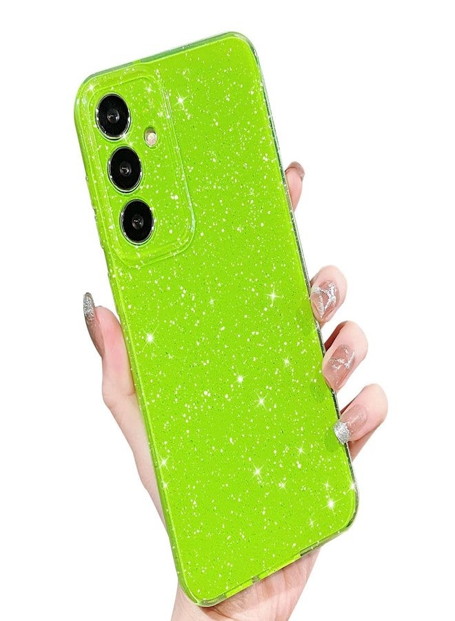 Omio Compatible with Samsung Galaxy S25 Plus Case Glitter, Cute Neon Bright Color Fluorescent Design Slim Shockproof Soft TPU Silicone Sparkly Bling Phone Cover for Women Girls, Neon Green - Image 1