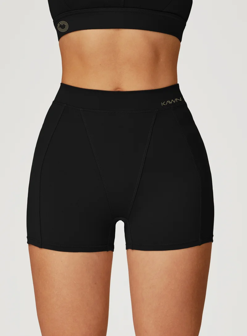 KAWN.YOGA Licorice Black High Waist Contour Shorts for Women | Best Price UAE