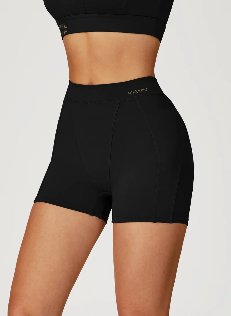 KAWN.YOGA Licorice Black High Waist Contour Shorts for Women | Best Price UAE