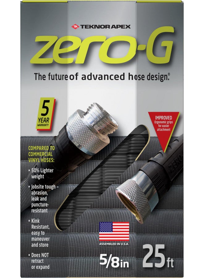 zero-G 4001-25 8 Inch by 25 Feet Lightweight, Ultra Flexible, Durable, Kink-Free Garden Hose, 5, 5/8" x 25', Gray - Image 1