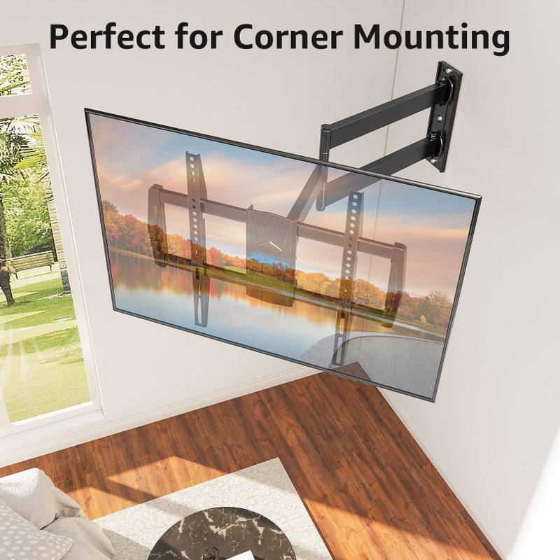 MOUNTUP Corner TV Wall Mount for Most 42-75 Inch TVs with 32â€ Long Extension, Long Arm TV Mount, Full Motion TVs Mount Swivel Articulating Mounts, MAX VESA 600x400mm, Holds up to 99 lbs MU0076 - Image 4