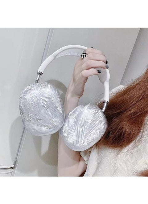 For Apple AirPods Max Protective Cover Apple Headset Apm Protective Shell Earmuffs-Color:Electroplated Feather Pattern Maxy Set