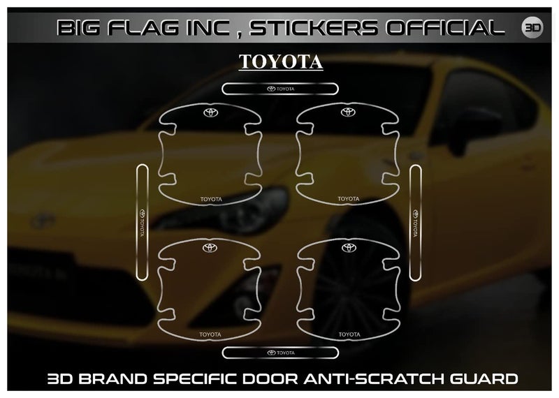BIG FLAG 3D Gel Type Car Door Transparent Handle Cup and Handle Stripe Scratch Guard Sticker Universal for Specific Brand (Pack of 8) (3DDRSTSQVAR) (T0Y0TA) - Image 4