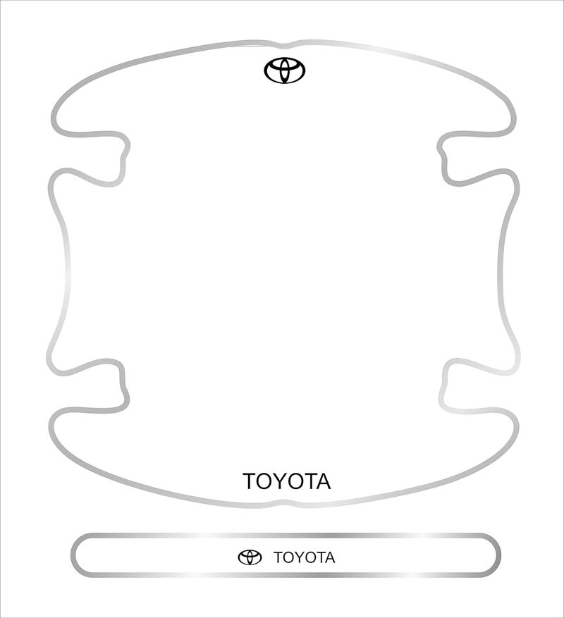 BIG FLAG 3D Gel Type Car Door Transparent Handle Cup and Handle Stripe Scratch Guard Sticker Universal for Specific Brand (Pack of 8) (3DDRSTSQVAR) (T0Y0TA) - Image 1