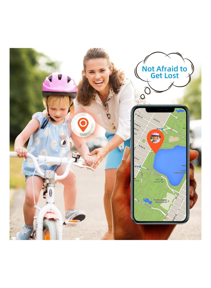 Hidden for Air Tag for Kids, Silicone Case for Airtag with Invisible Pin, Safer Than Bracelet Wristband Necklace Keychain (3 Packs, Pink  Orange  Grey) - Image 5