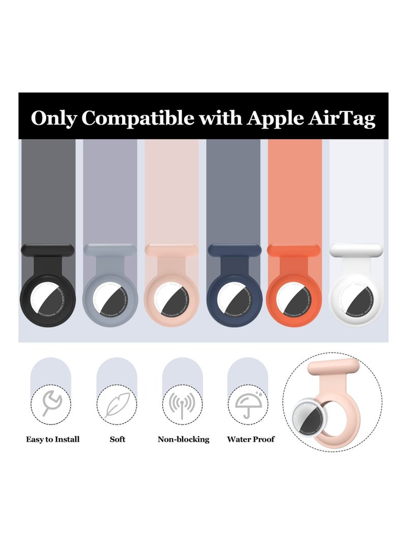 Hidden for Air Tag for Kids, Silicone Case for Airtag with Invisible Pin, Safer Than Bracelet Wristband Necklace Keychain (3 Packs, Pink  Orange  Grey) - Image 3