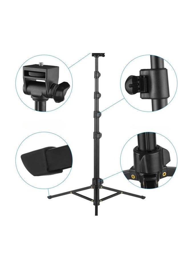NeePho NeePho NP-588 Extendable Tripod & Selfie Stick -  2-in-1 Dual-Use it's a phone holder, camera mount, DV applicable ,Projector applicable , Video light , Spotlight illumination - height 175cm up to 190cm - Black  - Image 5