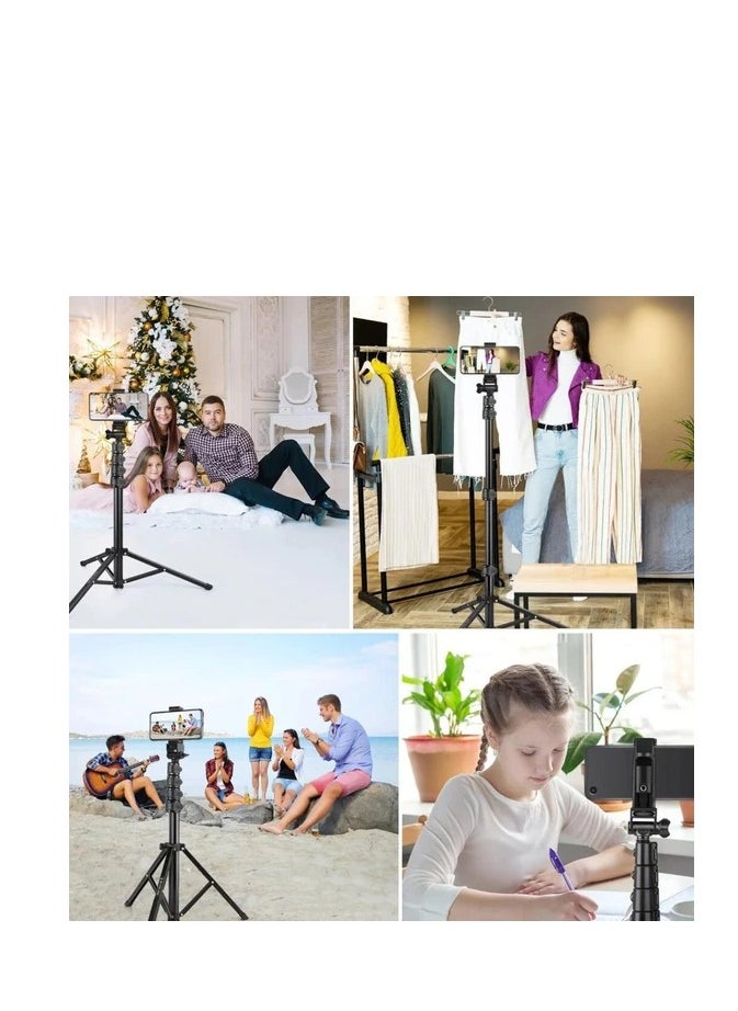 ني فو - NeePho NP-588 حامل ثلاثي القوائم وعصا سيلفي قابلة للتمديد - 2 في 1 مزدوج الاستخدام إنه حامل هاتف ، حامل كاميرا ، DV قابل للتطبيق ، جهاز عرض قابل للتطبيق ، ضوء فيديو ، إضاءة أضواء كاشفة - ارتفاع 175 سم حتى 190 سم - أسود - Image 1