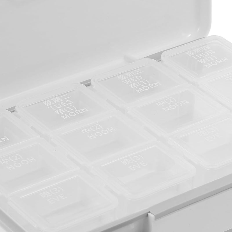GALPADA Weekly Pill Organizer Box 7-Day Double Layer Large Capacity Sealed Daily Tablet Dispenser Portable Travel Medicine Case for Morning Noon Evening Use - Image 4