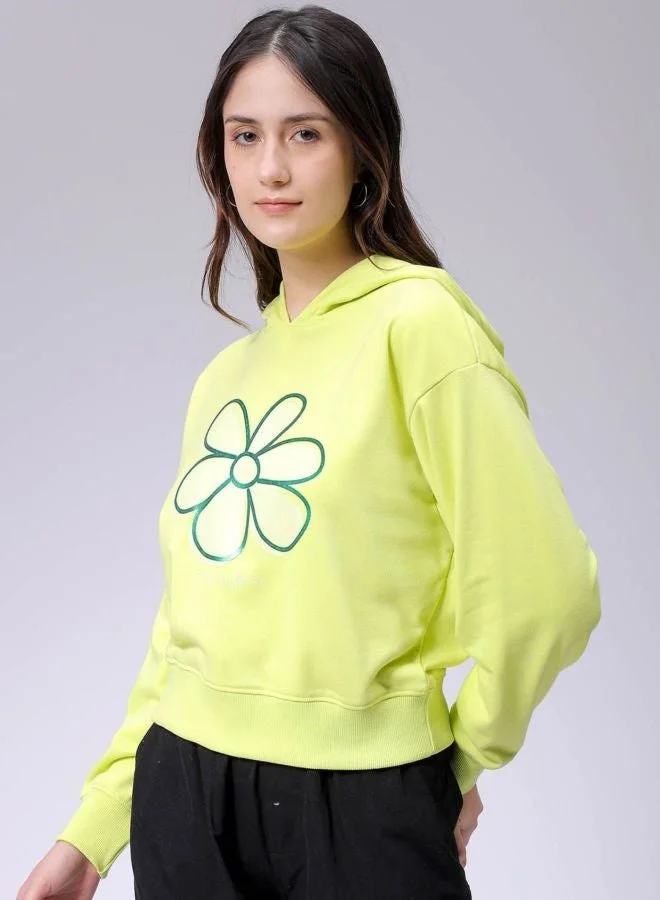 Freehand  Women Relaxed Fit Floral Printed Hooded Neck Long Sleeve Hooded Sweatshirt for Women | Best Price UAE
