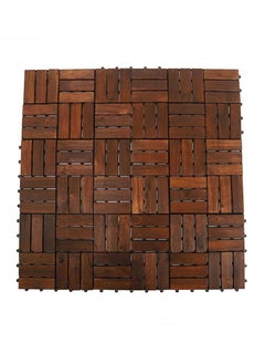 FFD Wooden Decking Tiles Hardwood Wood Flooring Deck Patio Floor Tiles Interlocking Wood Balcony Flooring Tiles Roof Terrace(5 Pcs)