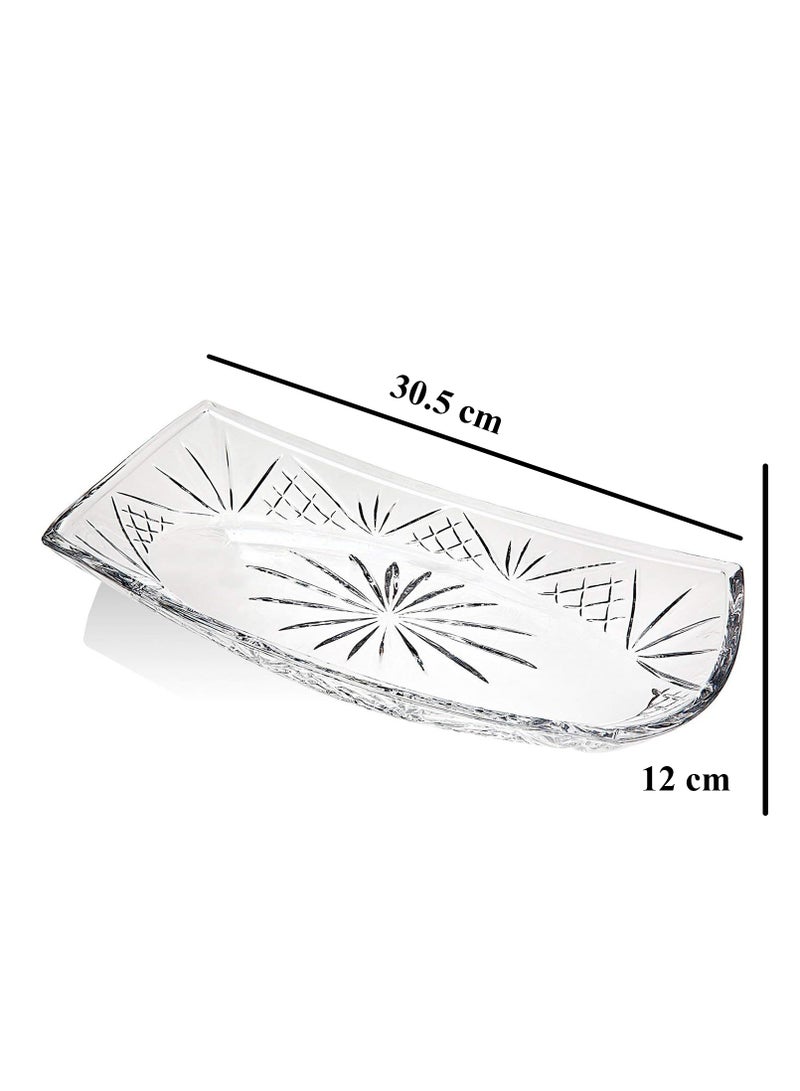 صينية تقديم زجاجية مقاس 12×5 بوصة، منظم صينية مزخرف لطاولة القهوة العثمانية - Image 2