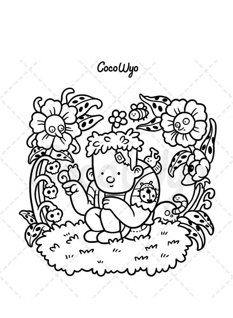 DayWins Spooky Cuties: Charming u0026 Whimsical Coloring Book for Adults, Teens – Adorable Creepy Creatures in Nordic Cozy Moments, Stress Relief Art Therapy (Cozy Spaces Series) - Image 3