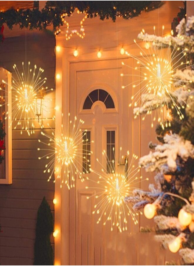 Bdot Buy Pack of 2, 150 LED Fireworks , Hanging Starburst , with switch Fairy String for Christmas, Ramadan, Wedding, Party, Indoor, Outdoor (150 LED, Warm light)  - Image 4