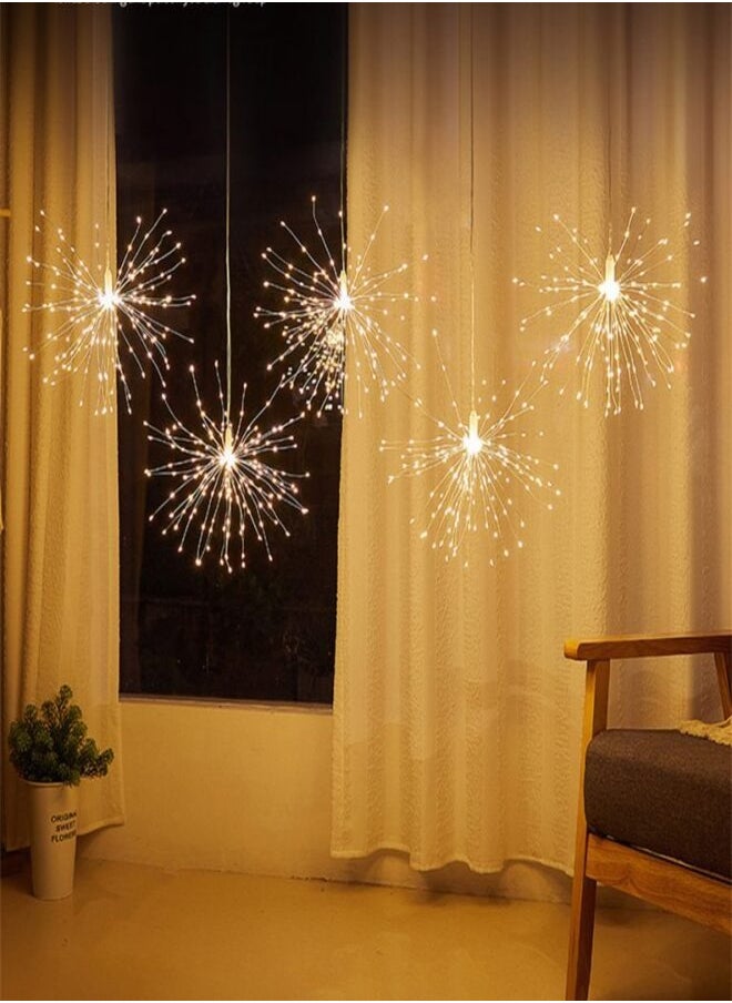 Bdot Buy Pack of 2, 150 LED Fireworks , Hanging Starburst , with switch Fairy String for Christmas, Ramadan, Wedding, Party, Indoor, Outdoor (150 LED, Warm light)  - Image 5