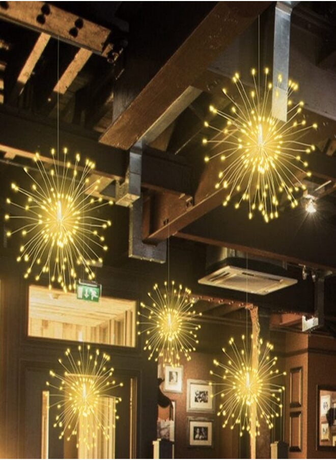 Bdot Buy Pack of 2, 150 LED Fireworks , Hanging Starburst , with switch Fairy String for Christmas, Ramadan, Wedding, Party, Indoor, Outdoor (150 LED, Warm light)  - Image 1