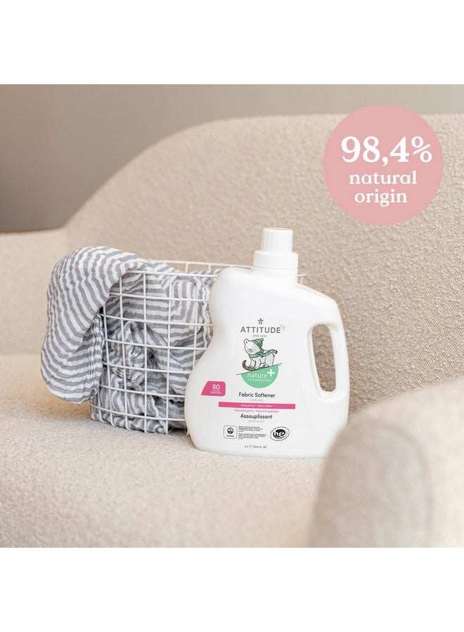Attitude منعم الأقمشة للأطفال من أتيتيود، مكونات نباتية ومعادن، متوافق مع HE، منتجات غسيل منزلية ونظيفة نباتية وخالية من القسوة، بدون رائحة، 80 غسلة، 67.6 أونصة سائلة - Image 1