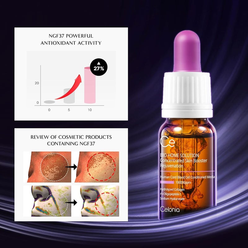 CELINO سيروم مضاد للشيخوخة مركز من خلايا جذعية حيوية من CELONIA لحل مشاكل البشرة المنزلية، أمبولات 10 مل × 4، للبشرة، الببتيدات، للتجاعيد الدقيقة، ندبات حب الشباب، تصحيح البقع الداكنة، تقليل الاحمرار - Image 5