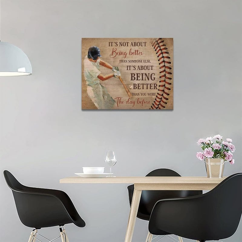 Tijuboni Inspirational Baseball Canvas Wall Art - Image 4