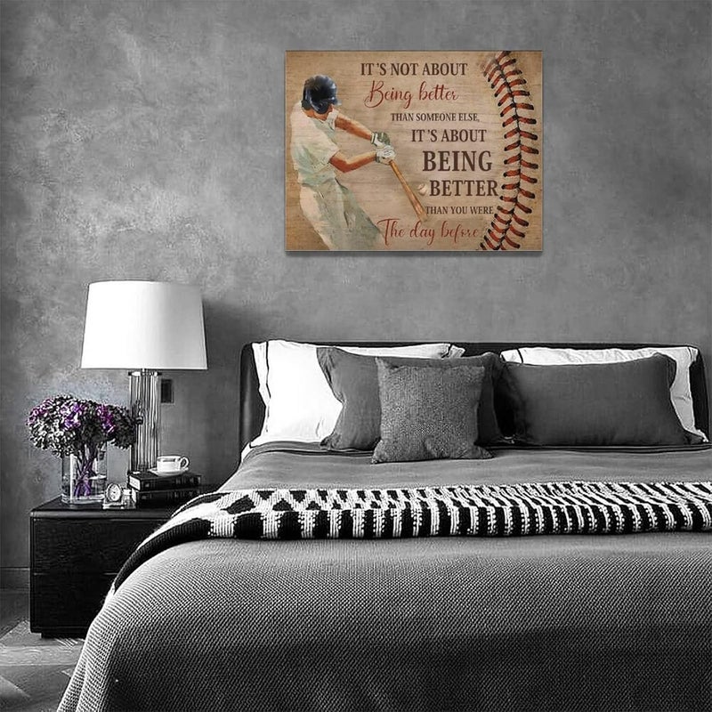 Tijuboni Inspirational Baseball Canvas Wall Art - Image 2