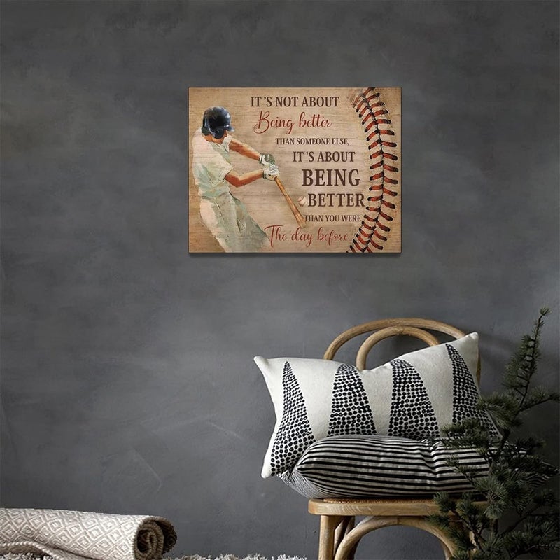 Tijuboni Inspirational Baseball Canvas Wall Art - Image 3