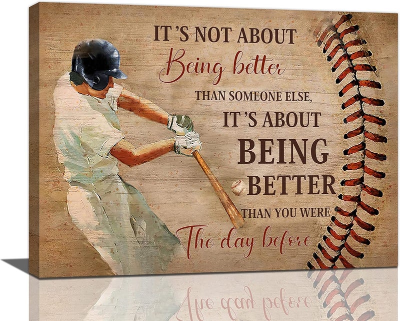 Tijuboni Inspirational Baseball Canvas Wall Art - Image 1