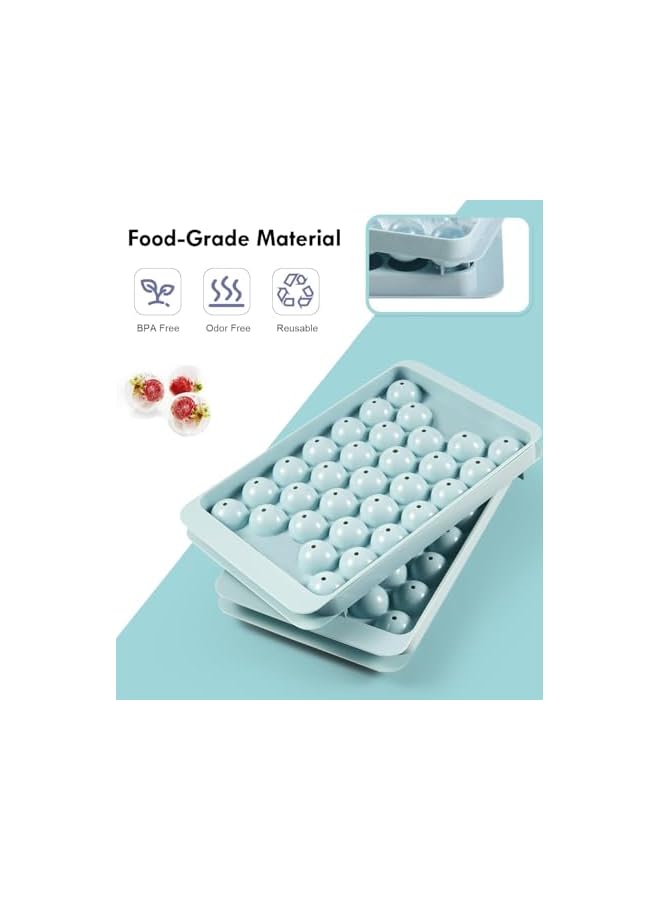jaexest Round Ice Cube Trays for Freezer - Easy-Release - BPA Free - 3 Trays 1 Ice Bucket & Scoop - Circle Ball Ice Trays for Cocktail, Whiskey, Tea, Coffee - Removable Lid - Ice Molds for Freezer - Image 3