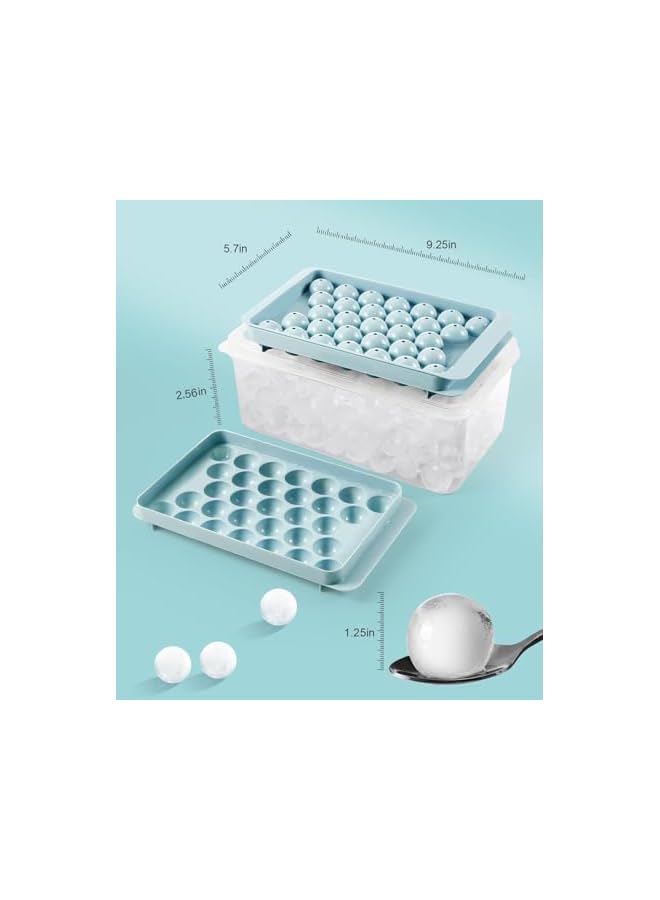 jaexest Round Ice Cube Trays for Freezer - Easy-Release - BPA Free - 3 Trays 1 Ice Bucket & Scoop - Circle Ball Ice Trays for Cocktail, Whiskey, Tea, Coffee - Removable Lid - Ice Molds for Freezer - Image 5