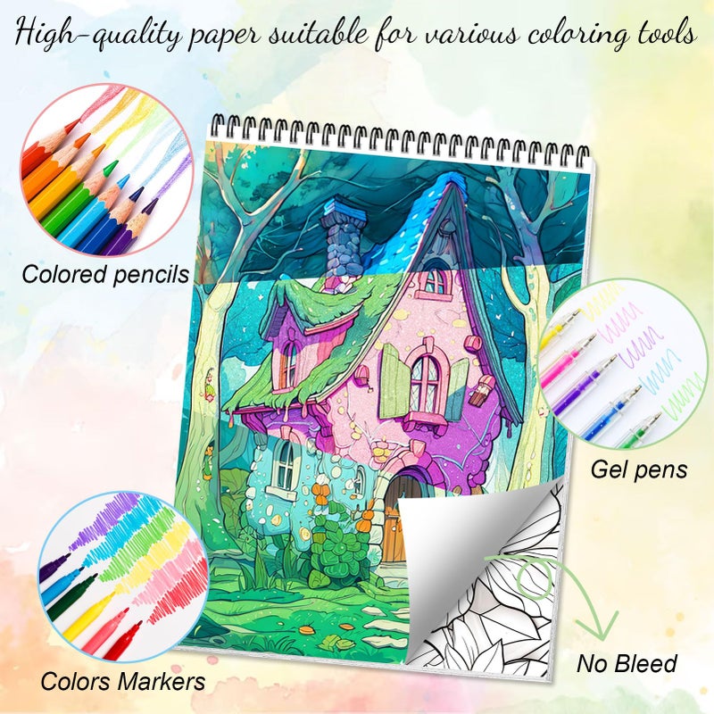 ADEVIAN Adult Coloring Book for Women Relaxation, Adult Coloring Book Spiral Bound, One Sided Design 30 Premium Quality Thick Paper (No Bleed), Mindfulness Gifts for Women to Relieve Anxiety - Image 5
