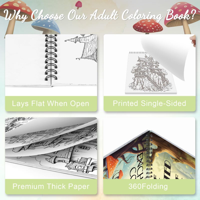 ADEVIAN Adult Coloring Book for Women Relaxation, Adult Coloring Book Spiral Bound, One Sided Design 30 Premium Quality Thick Paper (No Bleed), Mindfulness Gifts for Women to Relieve Anxiety - Image 3